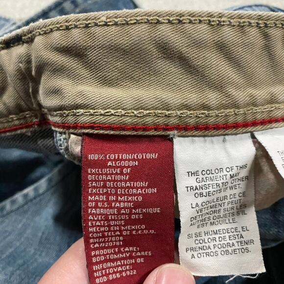 Y2K Tommy Hilfiger Jean Shorts Mens 38* Blue Denim Jorts Carpenter Streetwear - Picture 5 of 10